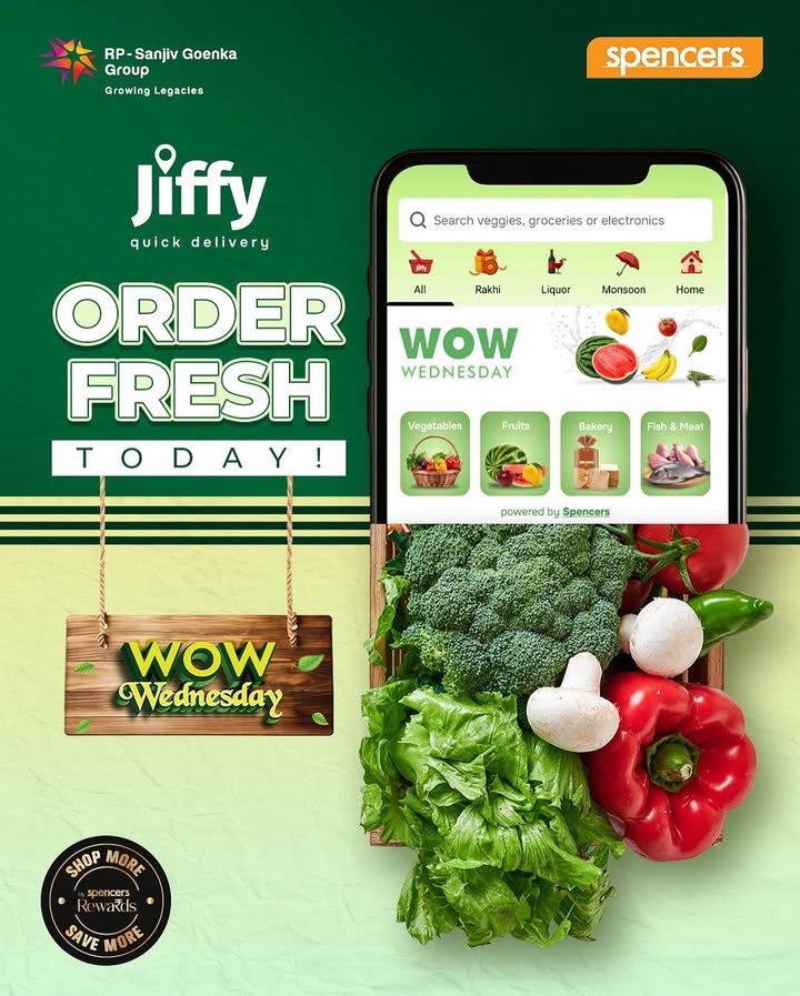 Its Wow Wednesday and freshness is in full swing From crisp veggies to juicy fruits, stock up on the seasons best picks at Spencers. Midweek meals just got healthier and tastier all under one roof Order now and bring home the freshness Its Wow Wednesday and freshness is in full swing From crisp veggies to juicy fruits, stock up on the seasons best picks...