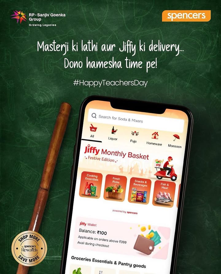 Whether its the classroom or your doorstep, being on time makes all the difference TeachersDay2025, Jiffy Delivery, Spencer Shopping, Always On Time , Groceries Made Easy HappyTeachersDay Spencers Jiffy OnTimeDelivery GroceriesMadeSimple Whether its the classroom or your doorstep, being on time makes all the difference TeachersDay2025, Jiffy Delivery, S...
