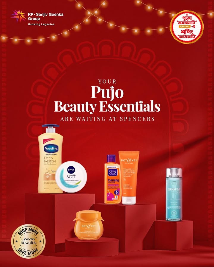 Keep your glow intact with Spencers festive beauty essentials make every Jomjomati moment fresh and fabulous Keep your glow intact with Spencers festive beauty essentials make every Jomjomati moment fresh and fabulous