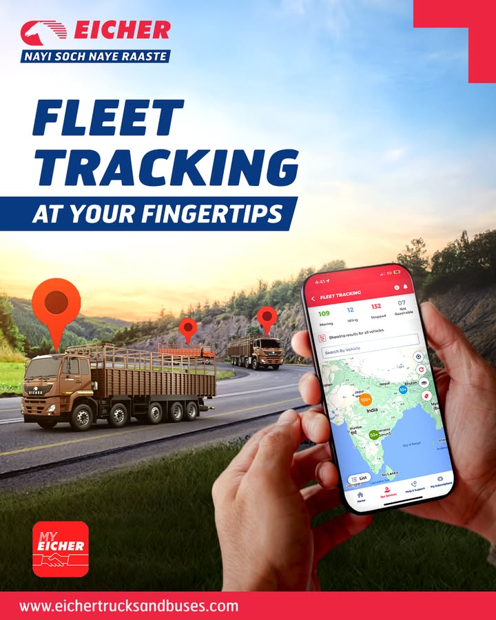 See every truck, track every route, optimize every delivery My Eicher s Fleet Tracking puts the power of your entire fleet in the palm of your hand. Download now https bit See every truck, track every route, optimize every delivery My Eicher s Fleet Tracking puts the power of your enti...