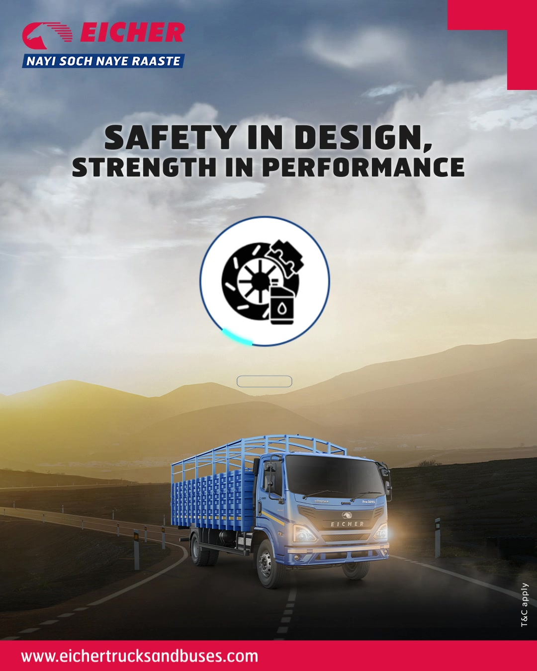 Now CARRY MORE, EARN MORE with Plus Safety in Pro 2095XP Plus with 9 bar pressure brakes, dual panel cabin and fog lamps for...