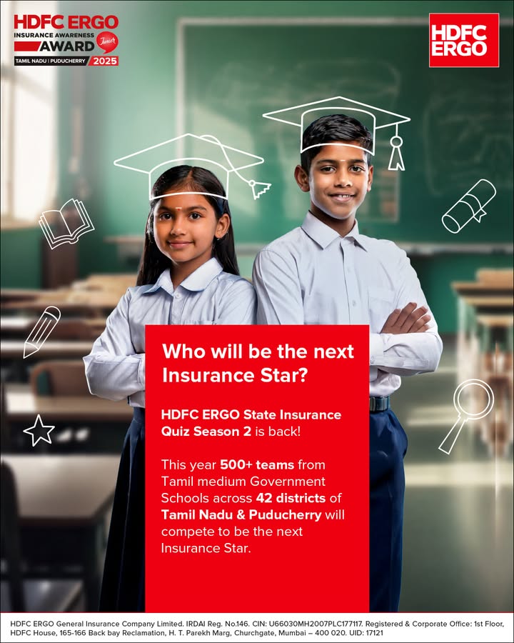 The 2nd edition of HDFC ERGO State Insurance Quiz is back 500 teams from Tamil medium Govt