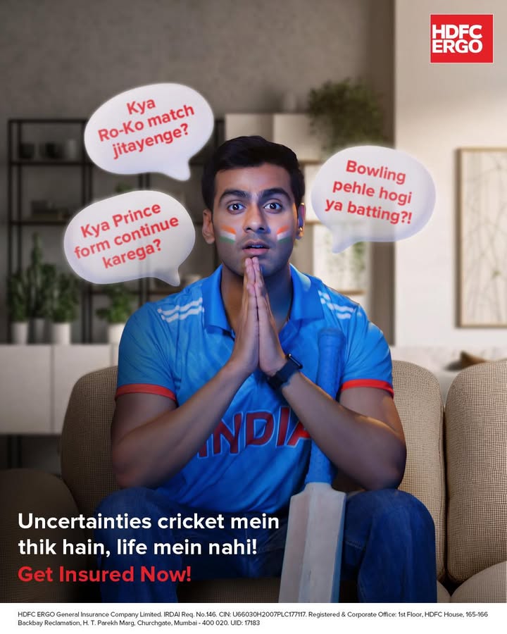 Cricket may be uncertain, but your future shouldnt be Secure what matters with HDFC ERGO now www.hdfcergo