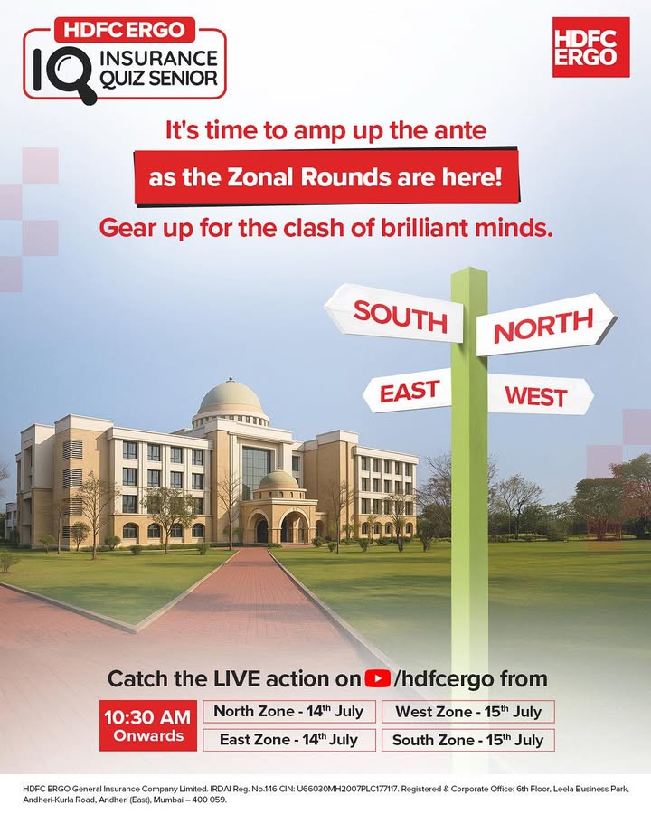 North, South, East, or West Which zone will outsmart the rest Catch the Zonal Rounds of InsuranceQuizSenior L...