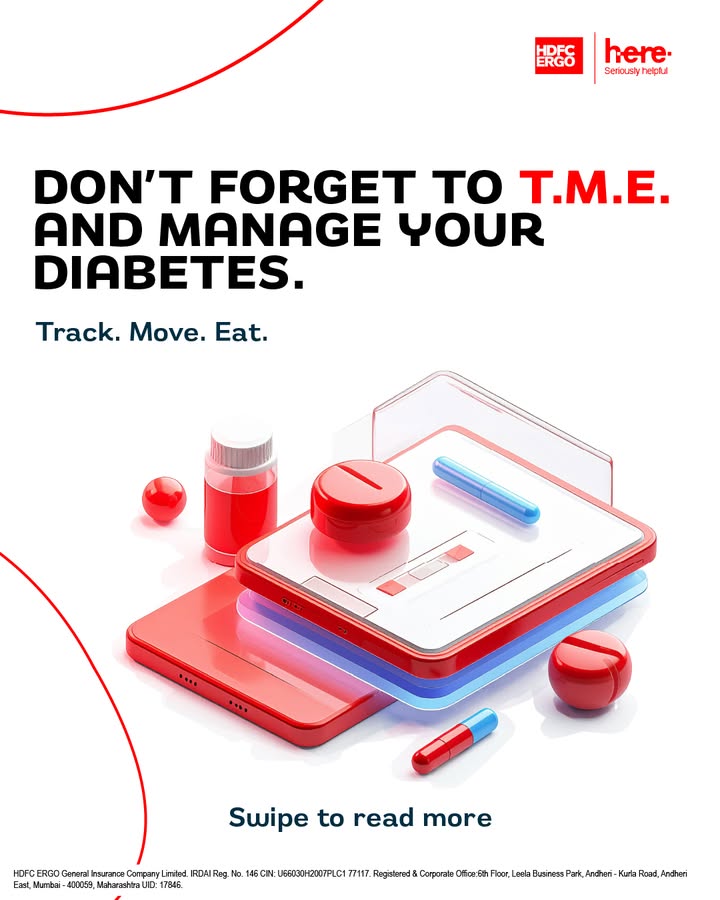 Diabetes doesnt call ahead, it just shows up. So, stay two steps ahead and T.M.E