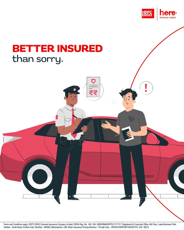 Dont let a fine drive you crazy. Stay insured with the Here App. HDFCERGO HereApp AutoInsurance DriveSafe