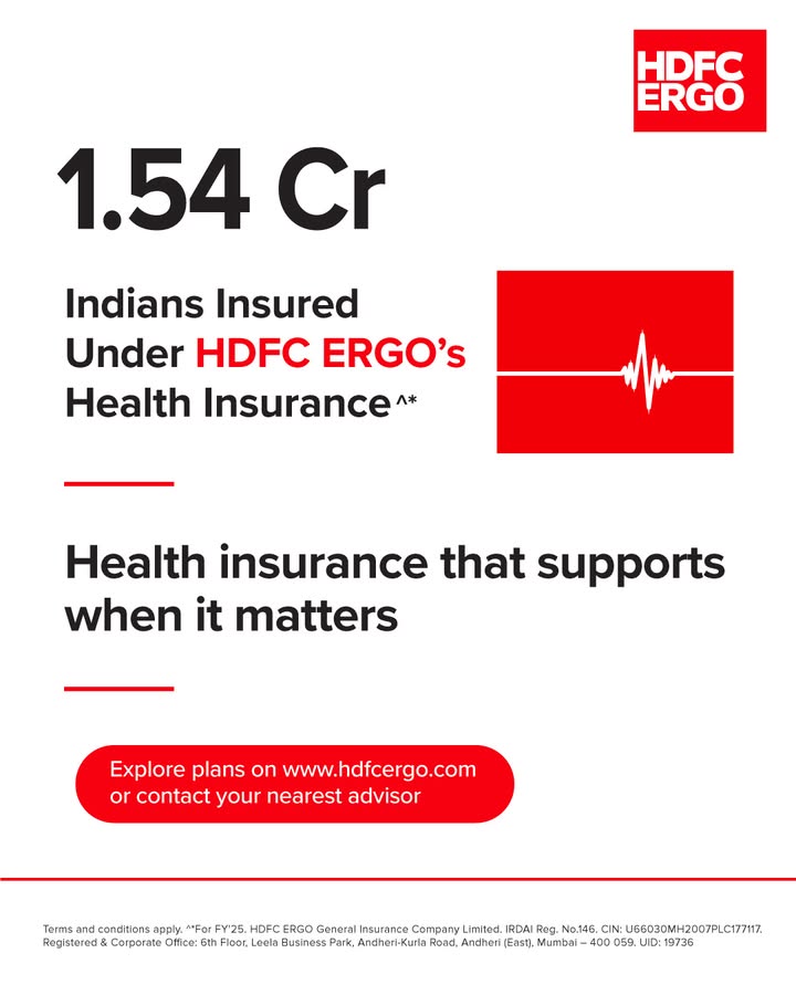 1.54 crore Indians insured under HDFC ERGOs Health Insurance