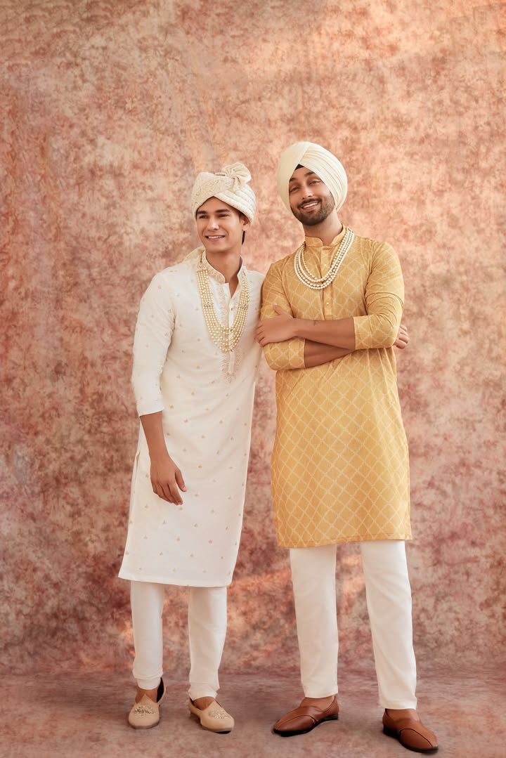 Bright kurtas, big smiles, and bigger memories. Let your outfit bring alive the magic of a wedding