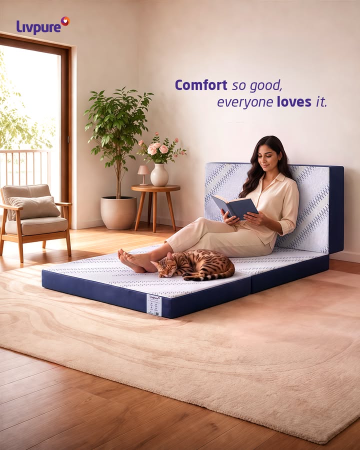 Soft, supportive and easy to use, the Livpure Smart Tri fold Mattress fits right into your everyday routine