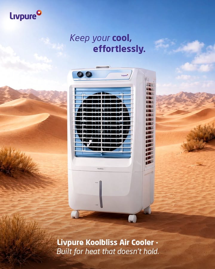 Why sweat the small stuff, or the big stuff With Livpure Koolbliss Air Coolers the only thing dry this summer is your s...