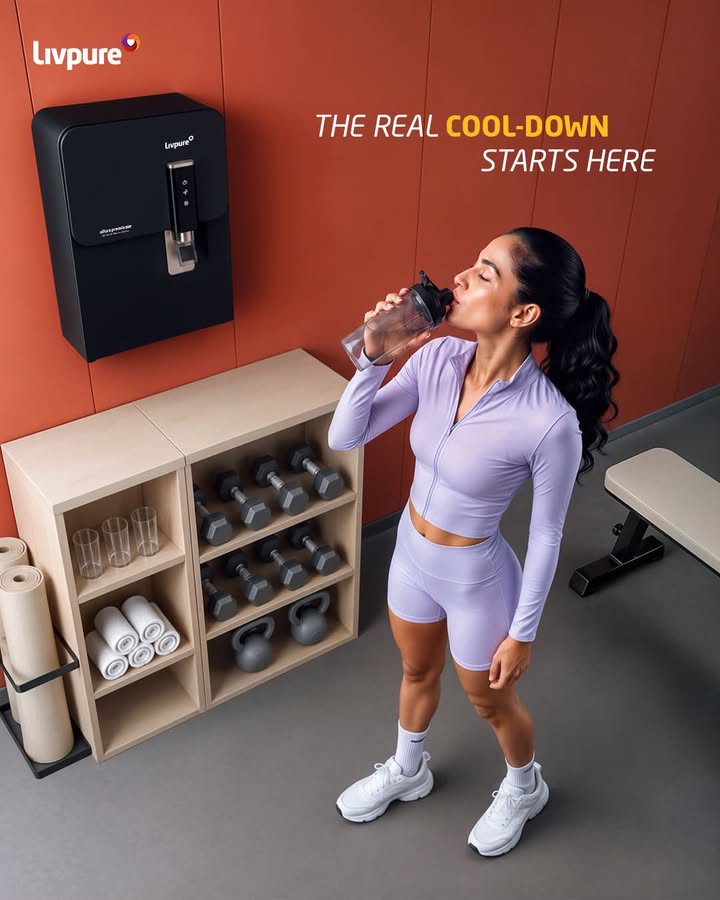 Some goals are measured in reps. Others are measured in refills Livpure, Hydration, Wellbeing, Health, Fitness 
