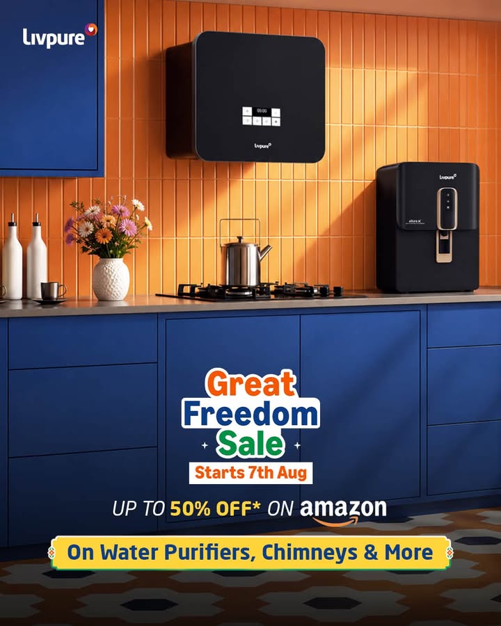  Big savings arrive on 7th August The Amazon Great Freedom Festival is bringing UP TO 50 OFF on Livpure Water Pur...