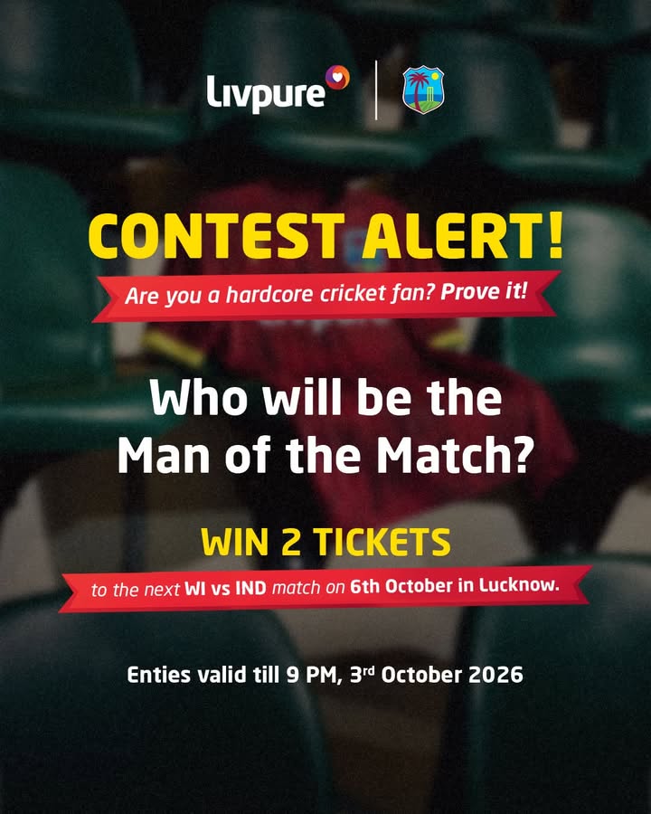 Comment below your answers, and stand a chance to win 2 tickets to watch the next WI vs IND match in Lucknow, UP, on 6th Oc...