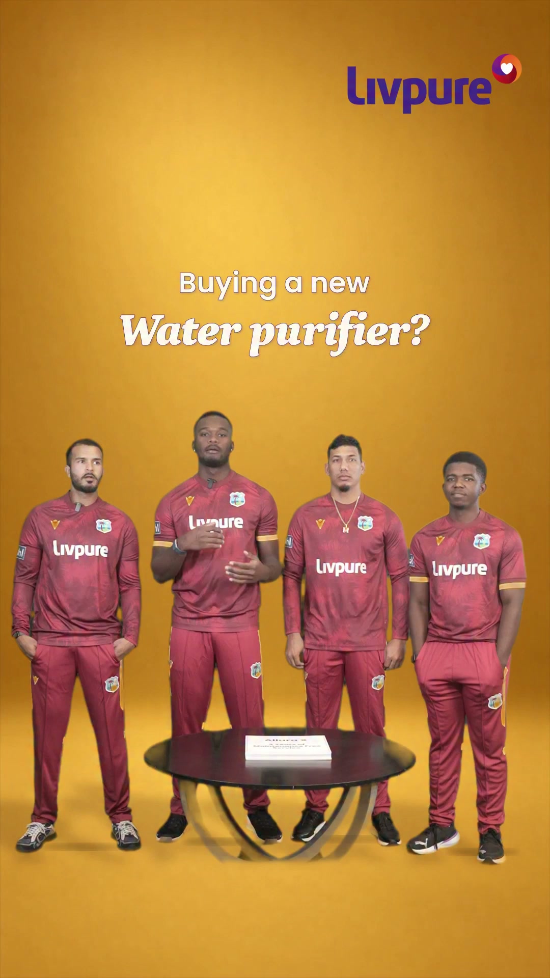 Looks like the West Indies Cricket Team has picked its winning line up for better water From the Livpure Allura X with 3 y...