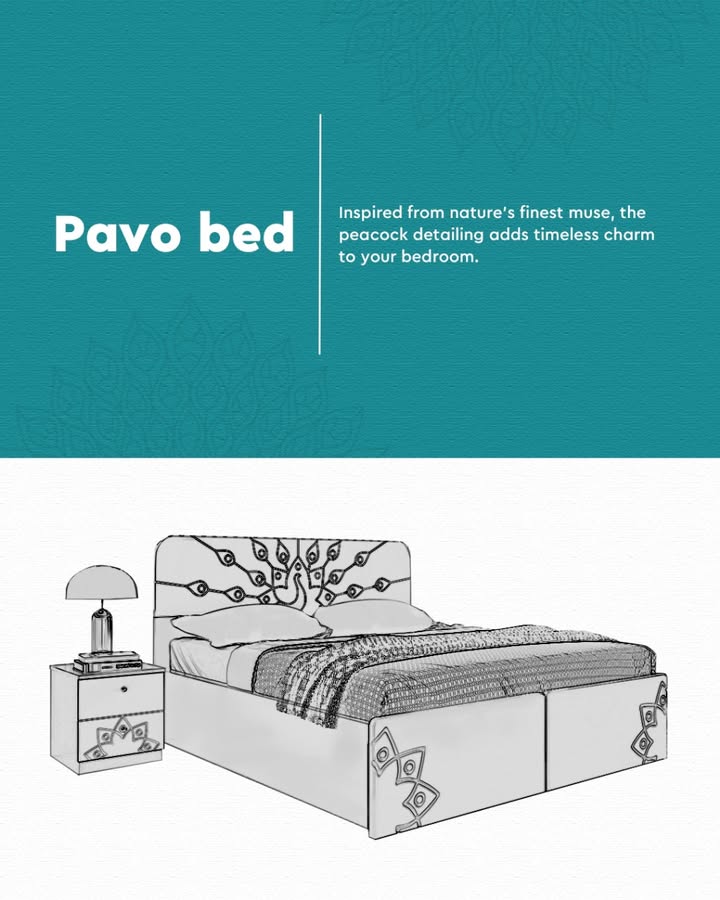 Rest easy on the Pavo Bed, where timeless tradition meets sophistication through the peacock motif on headboard and tailboard bringing balance to your bedroom. To shop, visit https bit Rest easy on the Pavo Bed, where timeless tradition meets sophistication through the peacock motif on headboard and tailboar...