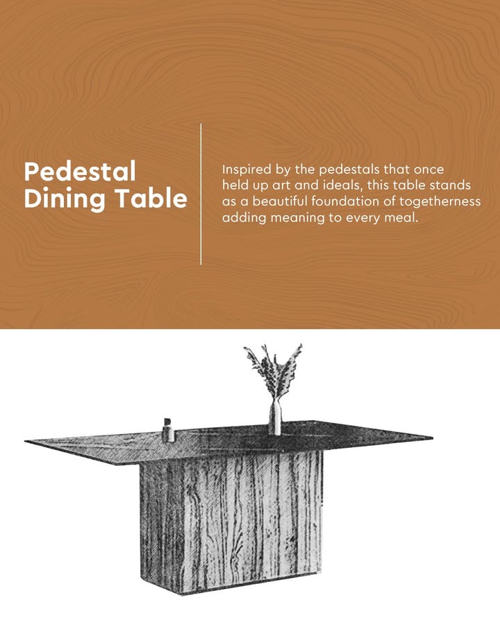 Like timeless pedestals of the past, the Pedestal Dining Table holds moments of togetherness and stories. To shop, visit https bit.ly Pedestal dining table GodrejInterio PedestalDiningTable DiningTable DiningSet DiningRoom Comfort Like timeless pedestals of the past, the Pedestal Dining Table holds moments of togetherness and stories