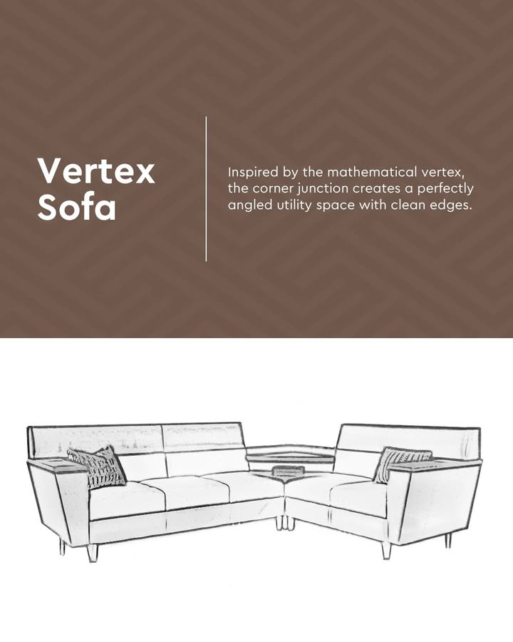The Vertex Sofa brings geometry to life, forming corners that feel both elegant and purposeful. To shop, visit https bit