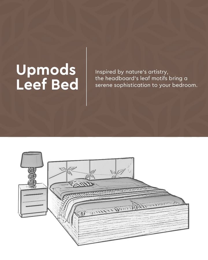 Sleep soundly on the Upmods Leef Bed, where the refined leaf motif on the headboard brings natures charm and balance into yo...