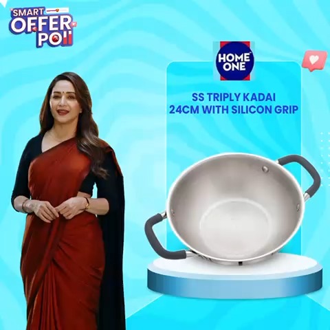 Drumroll please We have a winner We asked, you voted, and HOME ONE SS TRIPLY SILICON GRIP KADAI 24CM BIS for Rs