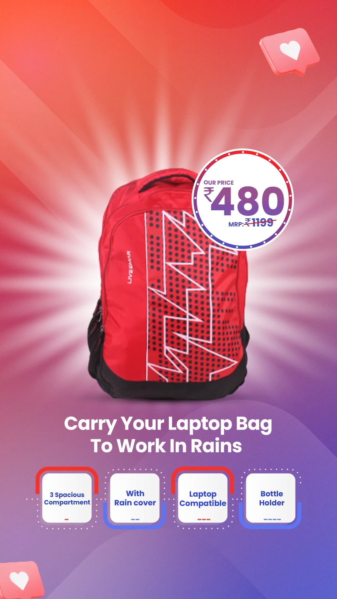 Enjoy the rains without worrying about your belongings with waterproof laptop backpacks at SMART Bazaar SMARTBazaar Smar...