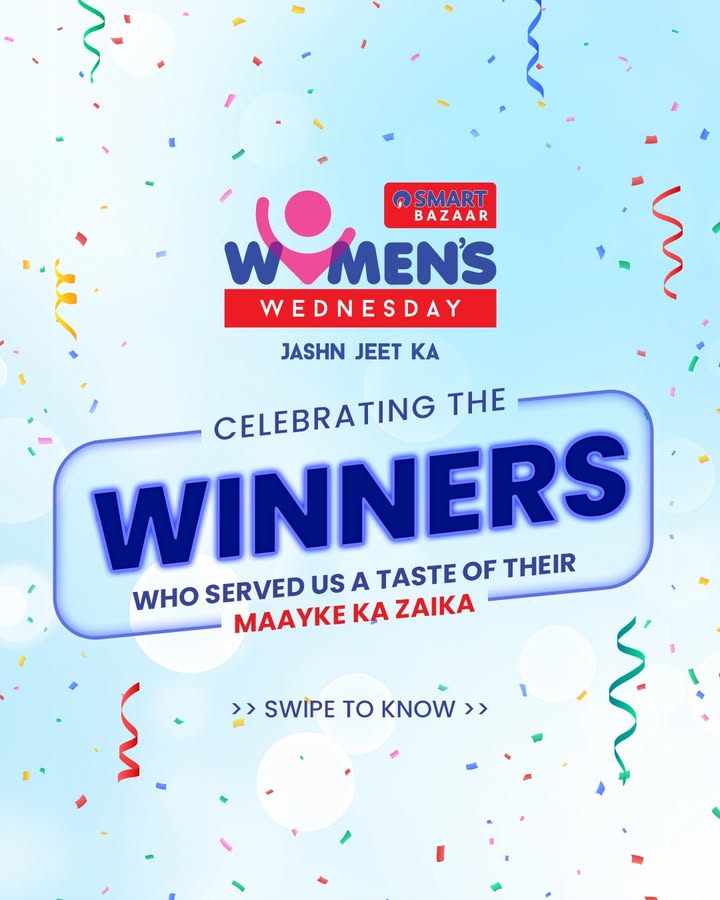 Congratulations to the winners. To everyone else, what are you waiting for Come and participate SMARTBazaar WomensWednesday MaaykeKaZaika Congratulations to the winners