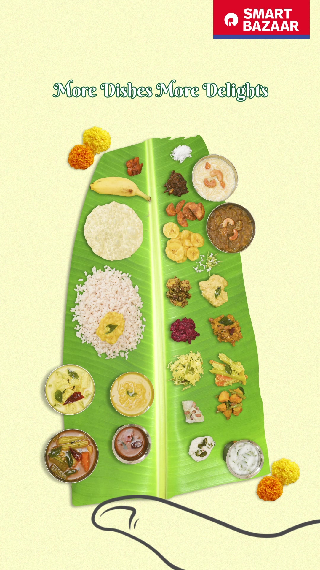 This Onam, get the whole spread of ingredients to make your Sadya special under one roof only at SMART Bazaar
