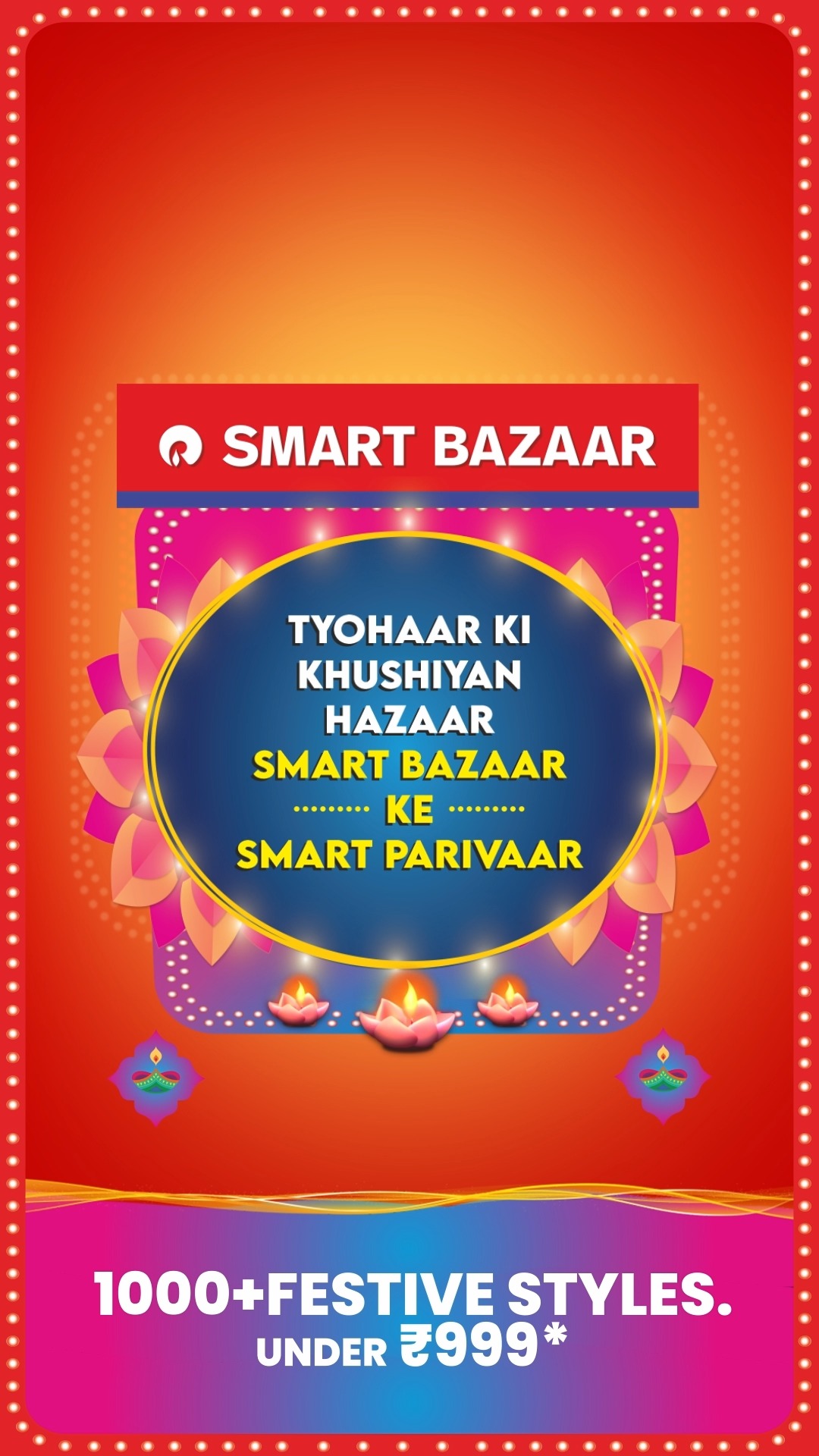One roof, multiple smiles, a thousand memories, and outfits that make every moment glow. Get them all at SMART Bazaar. SMARTBazaar FestiveSeason Diwali SMARTBazaarKeSMARTParivaar One roof, multiple smiles, a thousand memories, and outfits that make every moment glow. Get them all at SMART Bazaar