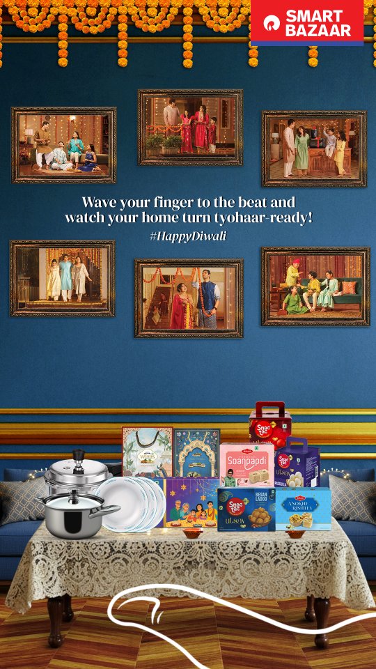 Happy Diwali to your parivaar from ours. This tyohaar, fill every corner with decor that shines, only at SMART Bazaar