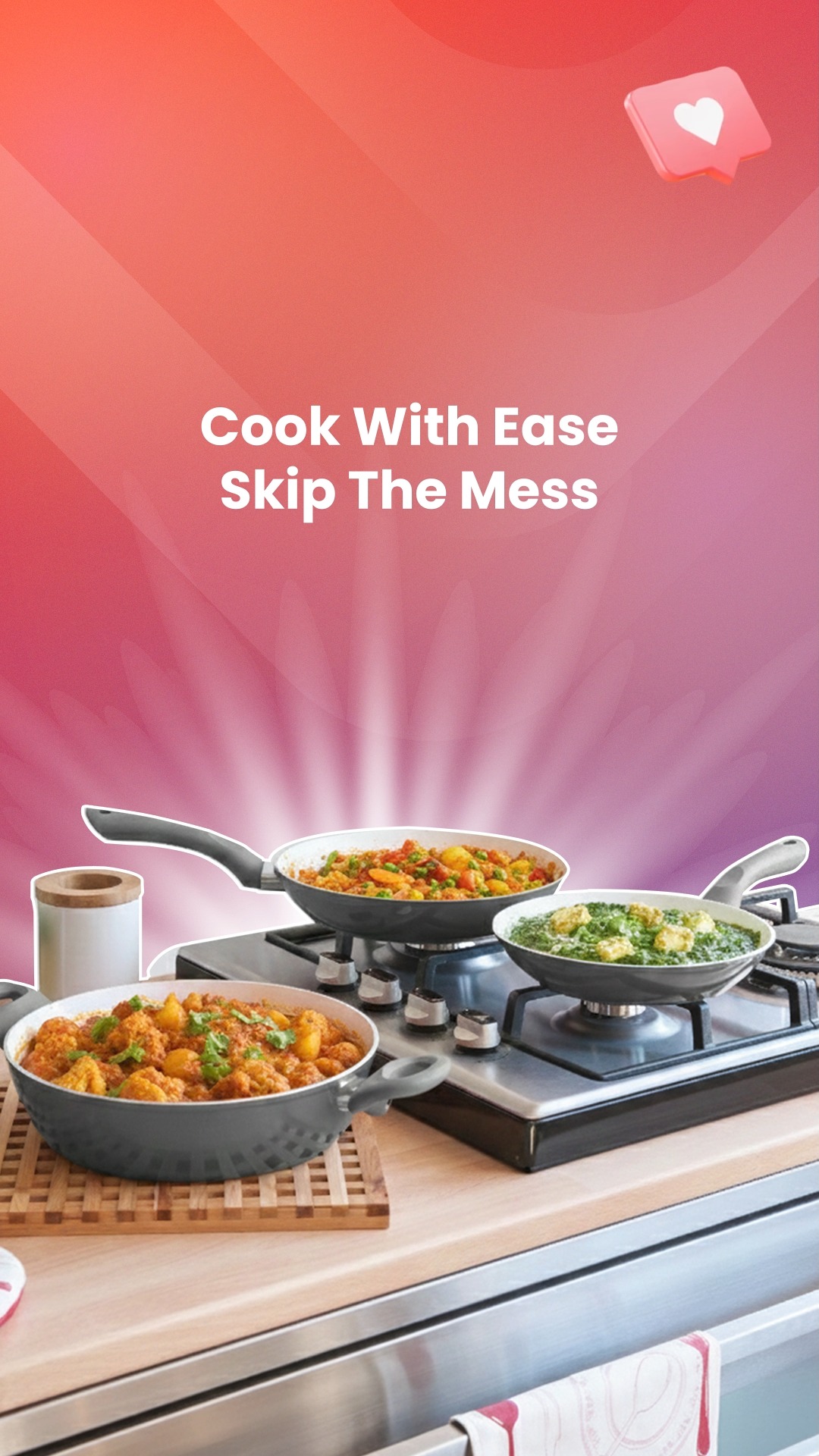 From breakfast dosas to dinner curries, non stick cookware helps food cook evenly without sticking