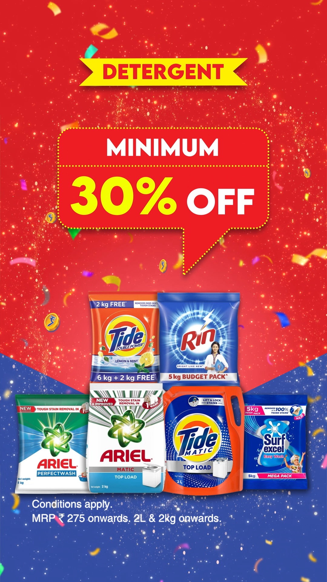 SMART Bazaar Full Paisa Vasool Sale mein Detergent pe minimum 30 OFF
