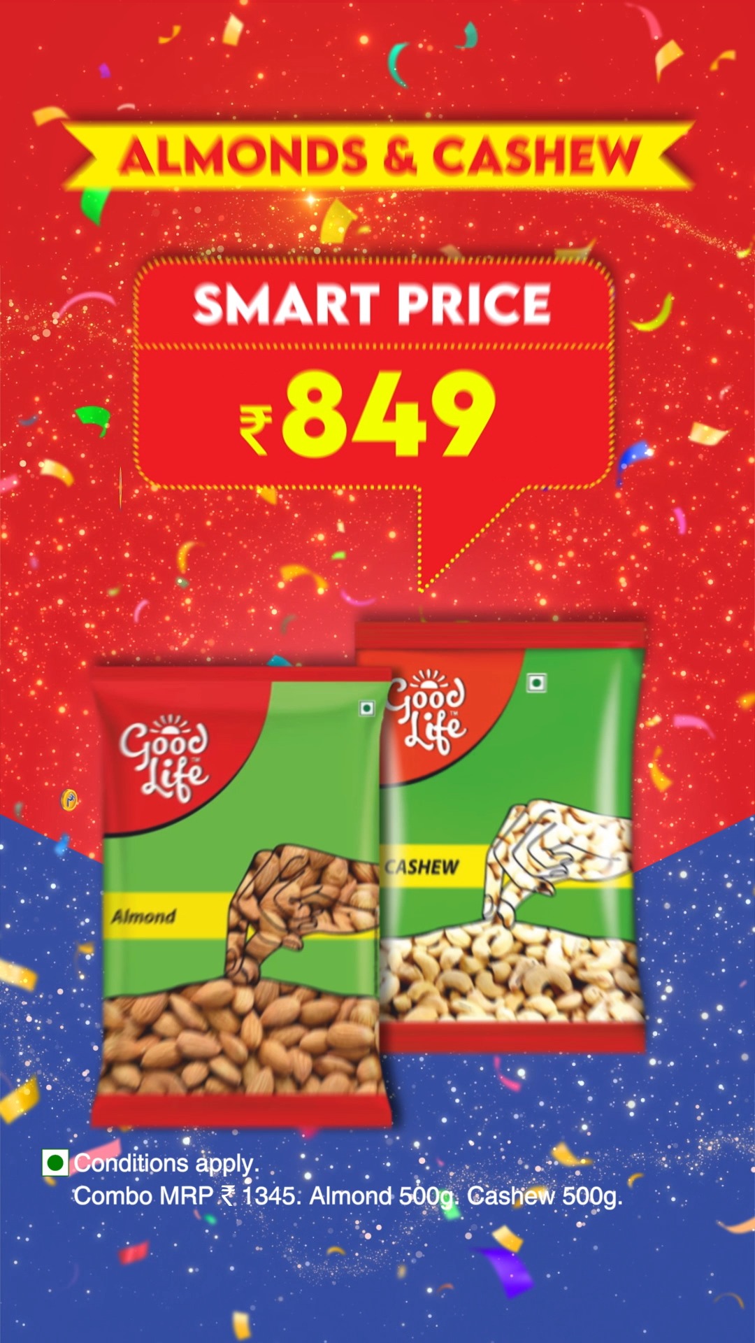 SMART Bazaar Full Paisa Vasool Sale mein Almond Cashew sirf 849 mein