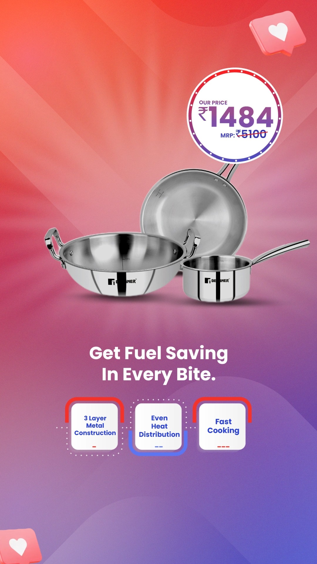 Upgrade your kitchen with cookware that cooks faster for all your favourtie meals. Dont miss this limited time offer
