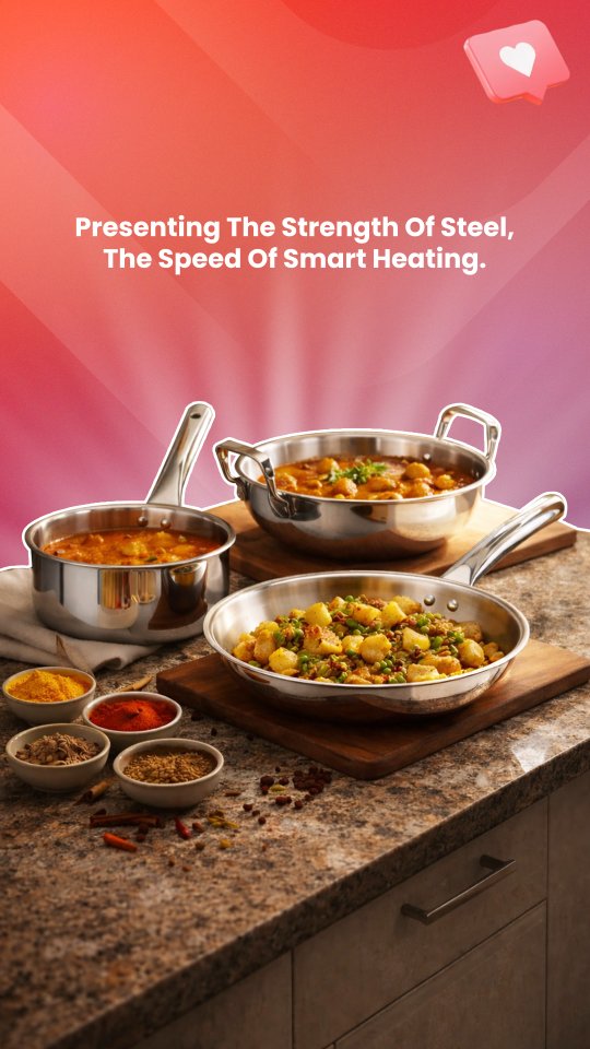 Designed for even heat distribution, faster cooking, and better fuel efficiency, this set brings smart performance to your k...