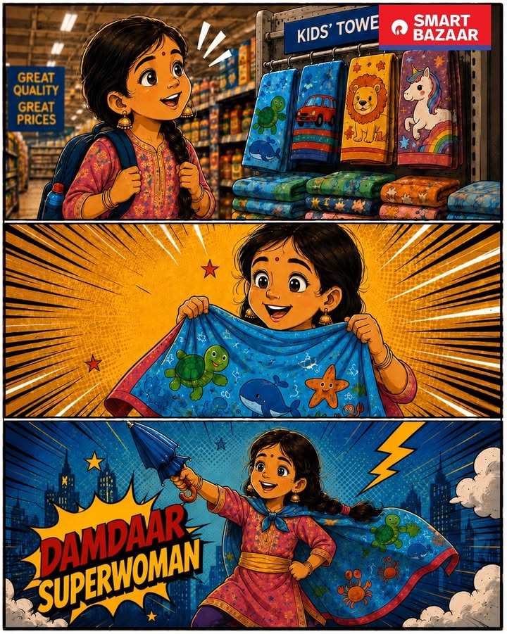 Naye sapne, nayi class, nayi shuruaat Har bade kal ki tayyari ke liye, school ka saara samaan milega SMART Bazaar ke Back...