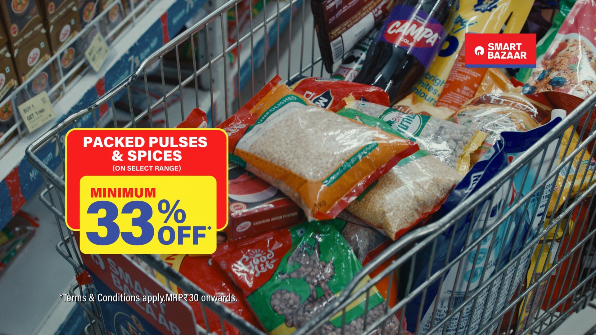 Jab pulses aur spices par mile 33 OFF, Toh har meal bane tasty aur savings ho non stop Lag gayi hai discounts ki rail, Aa...