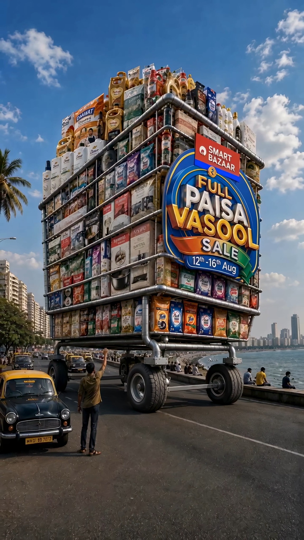 Full Paisa Vasool ki trolley nikal padi hai, har sheher mein offers ki rail lagane 12 16 August tak SMART Bazaar ke Ful...