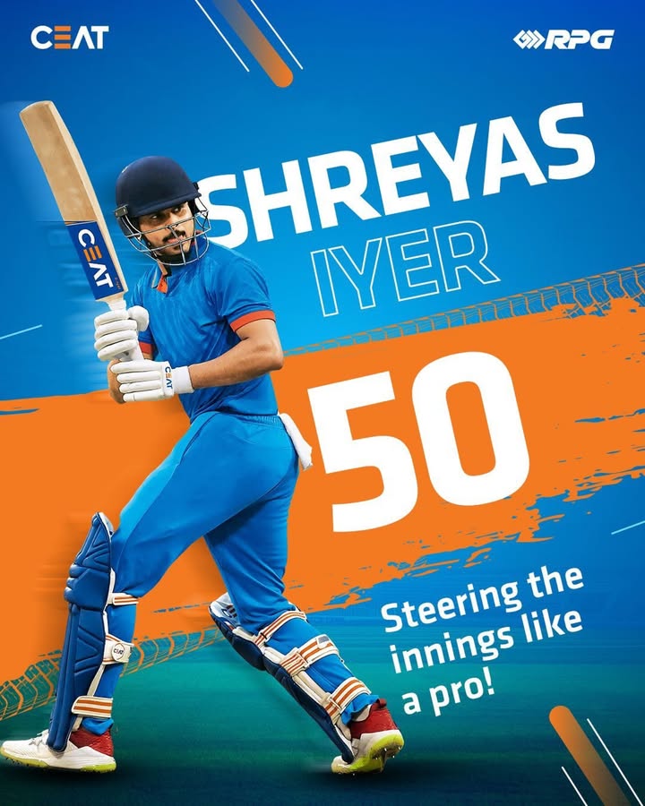 Precision in motion, dominance in action. shreyasiyer INDvsNZ ChampionsTrophy2025 CT2025 CEAT ThisIsRPG