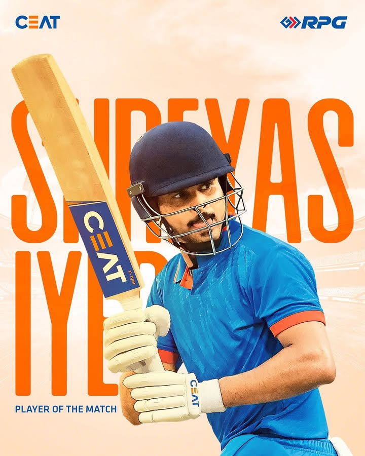 Time to celebrate the PlaIYER of the Match ShreyasIyer IPL2025 cricket CEAT