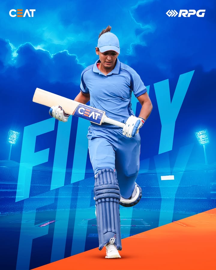 50 on the board CWC25, INDvAUS, Cricket, Harman, Harmanpreet Kaur, Team India, Ceat  50 on the board CWC25, INDvAUS, Cricket, Harman, Harmanpreet Kaur, Team India, Ceat