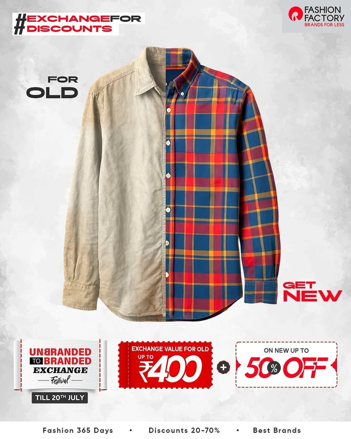 The Exchange Fest is ON Drop your old clothes at the exchange festival take home new branded fits