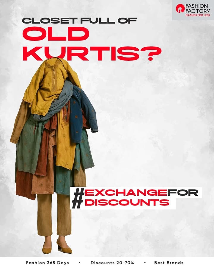 If your wardrobes full but youve got nothing to wear Its time for an exchange Bring your old clothes to our store and exchange them for new and branded fits If your wardrobes full but youve got nothing to wear Its time for an exchange Bring your old clothes to our ...