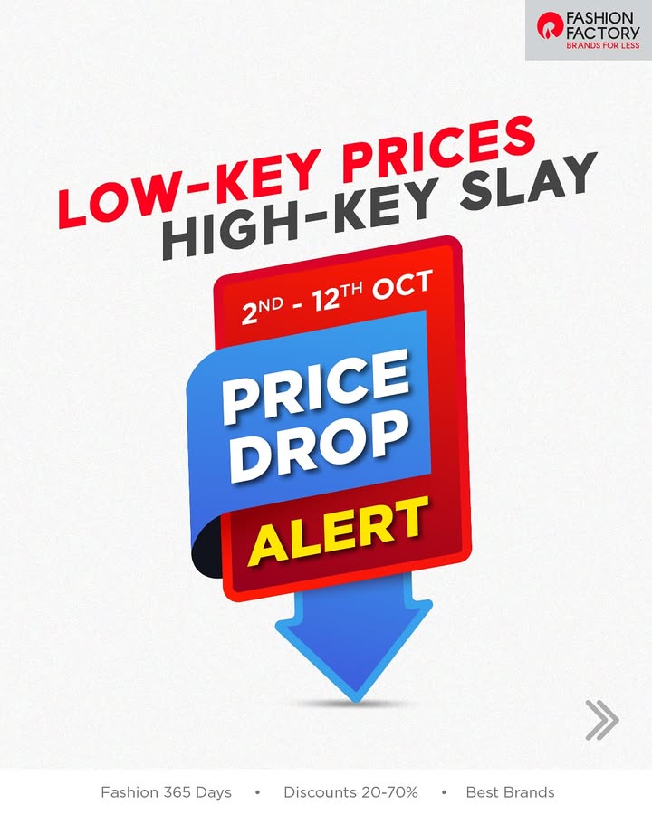 Deals that deserve a swipe Your closets dream, has come true. Only at Fashion Factory. T Cs apply. Base discount offer 53.75 6 Deals that deserve a swipe Your closets dream, has come true. Only at Fashion Factory. T Cs apply