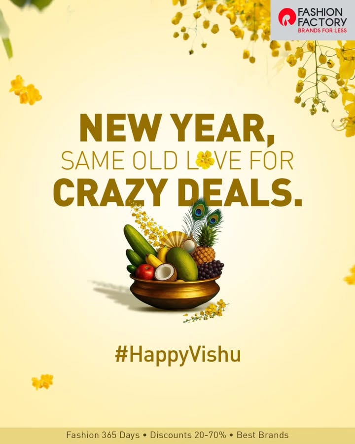 A new start calls for new fits, not new price tags. Keep it festive, keep it less than MRP. Only at Fashion Factory