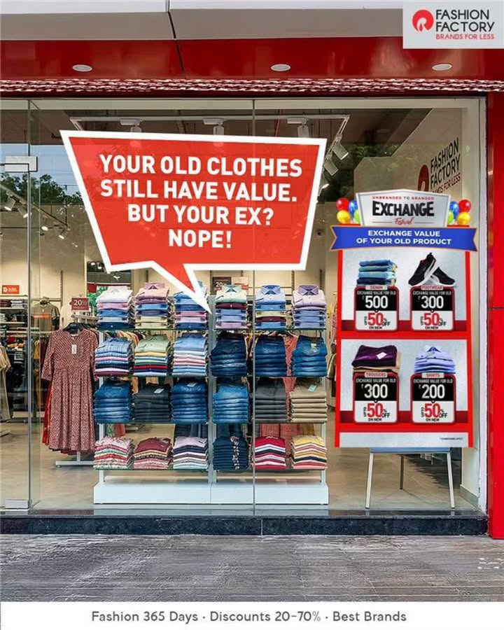 Some things deserve a second chance. Your old clothes do. Your ex doesnt. Give your old. Walk out upgraded