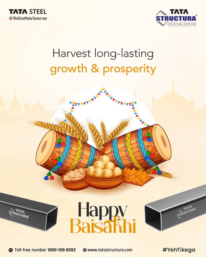 This Baisakhi, let strength meet celebration May your harvest be rich with growth, prosperity, and long lasting success. HappyBaisakhi YehTikega TataStructura FestivalOfHarvest This Baisakhi, let strength meet celebration May your harvest be rich with growth, prosperity, and long lasting...