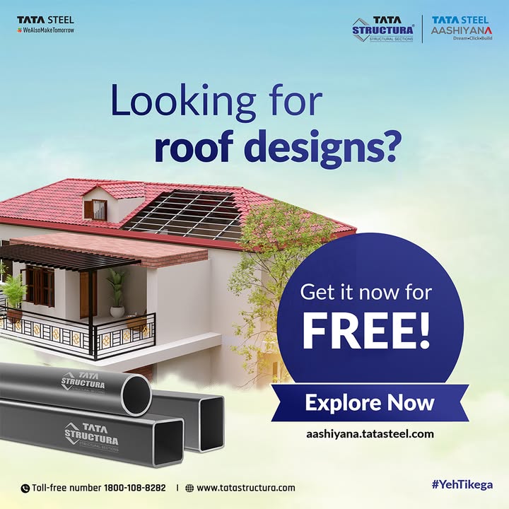 Dreaming of the perfect roof Get expert roof designs absolutely FREE with Tata Steel Aashiyana Stylish, sturdy, and just a click away. Visit https shorturl Dreaming of the perfect roof Get expert roof designs absolutely FREE with Tata Steel Aashiyana Stylish, sturdy, and j...