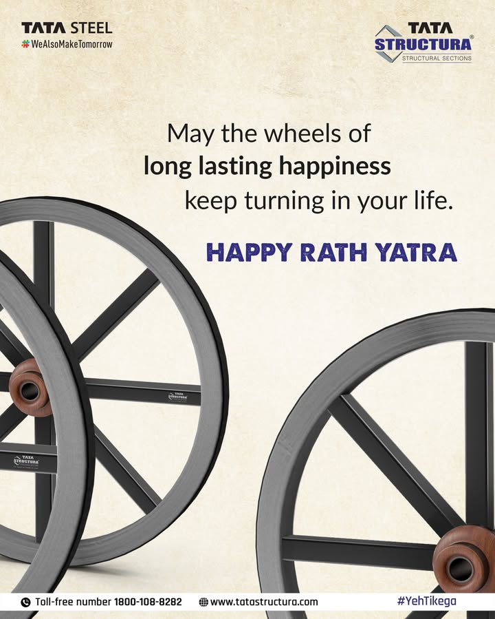 May the wheels of faith and strength bring lasting joy to your journey. HappyRathYatra from Tata Structura