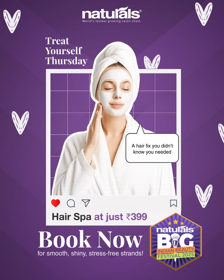 Thursday just got better Get a hair spa at 399 for women Don t resist this hair fix, book your spot now Link in Bio...