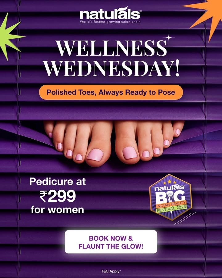 Step out in style every Wednesday Get flawless toes for just 299 Valid only for Women. Book Now Link in Bio. 1