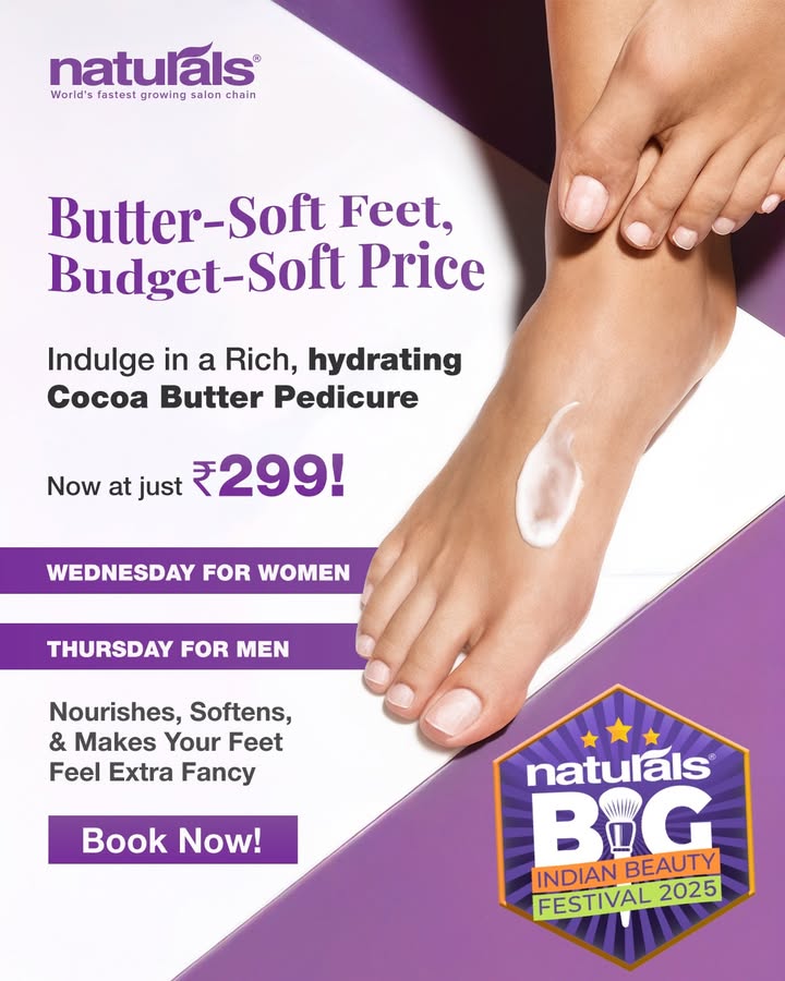 Smooth feet at a smooth price Cocoa butter pedicure for 299 For Women on Wednesday For Men on Thursday Book your appo...